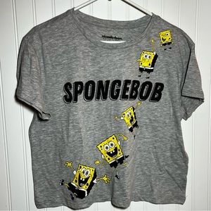 NWT Nickelodeon Spongebob Grey Crop Top Size L